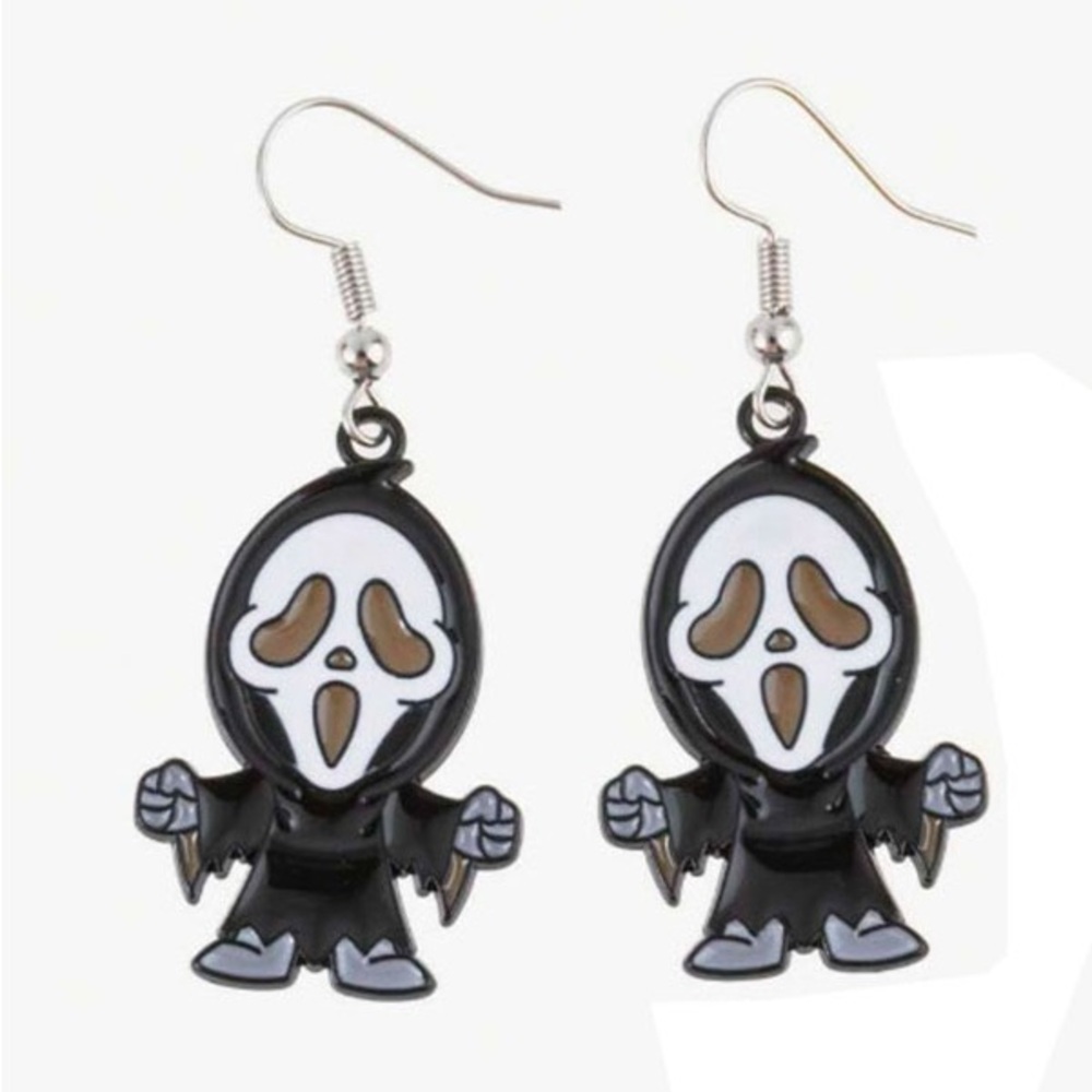 3 For $35 Ghost Face Horror Character Halloween Drop Dangle Hook Earrings - Picture 3 of 5